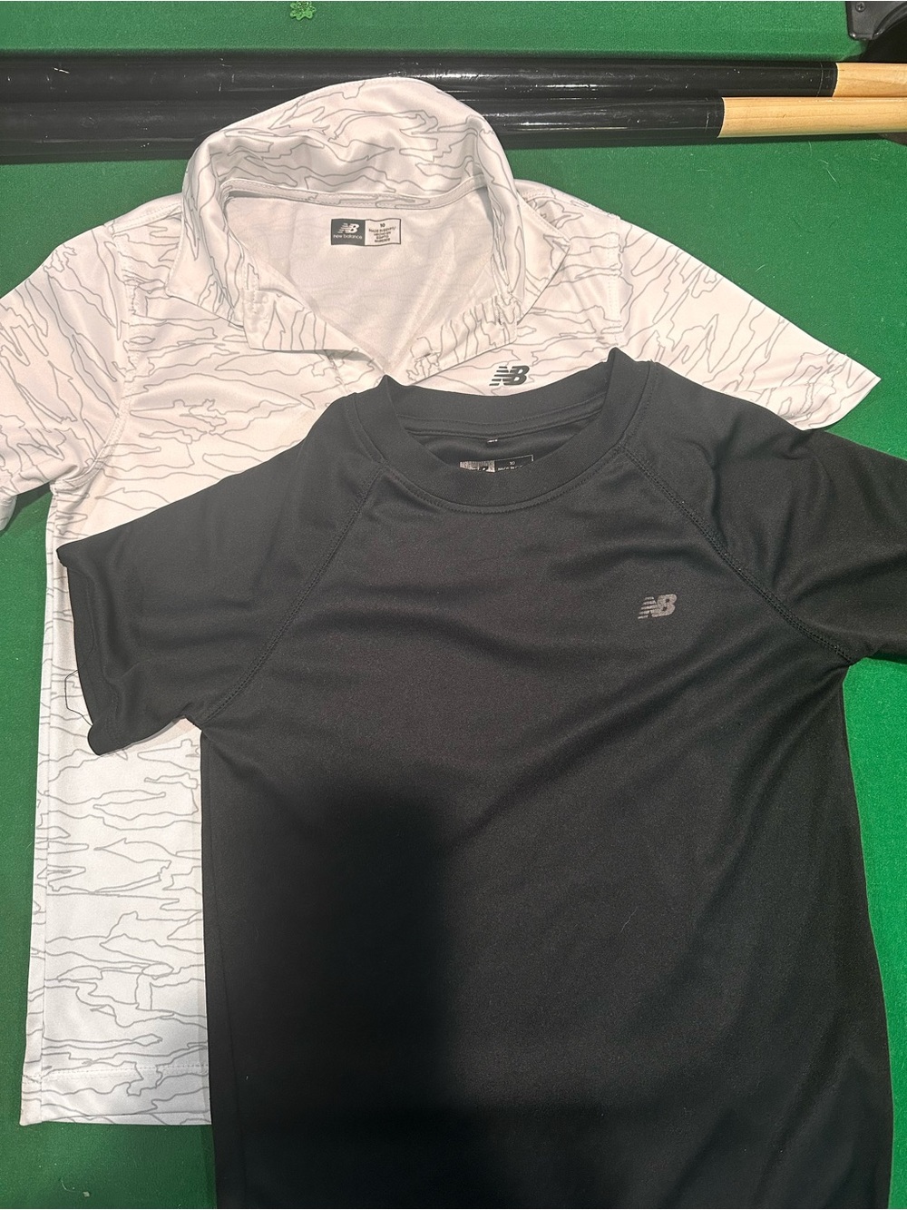 New Balance Black Performance Tee & White Patterned Polo - 2 Piece Set